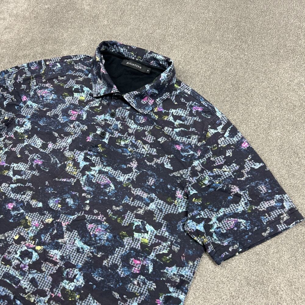 Bugatchi Polo Shirt Mens Small Short Sleeve Colorful Cotton Casual Preppy